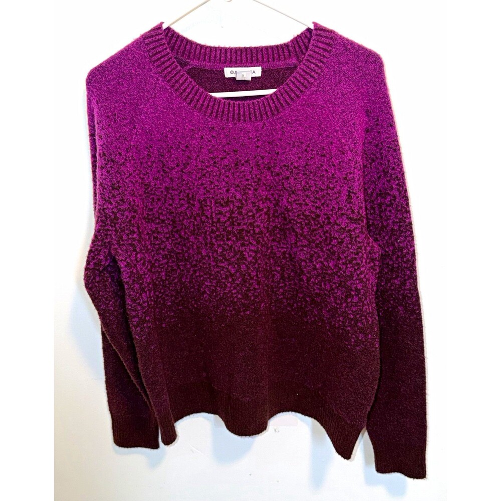 Athleta Women's Purple Ombre Knit Crewneck Pullover Sweater Long Sleeve M